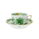 ヘレンド (HEREND) FV インドの華グリーン モカ カップ&ソーサー 711 容量 100ml