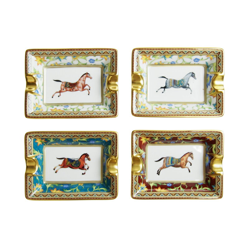 エルメス (HERMES) シュヴァルドリアン Cheval d'Orient オリエントの馬 トレー 4枚セット 09478Pのサムネイル