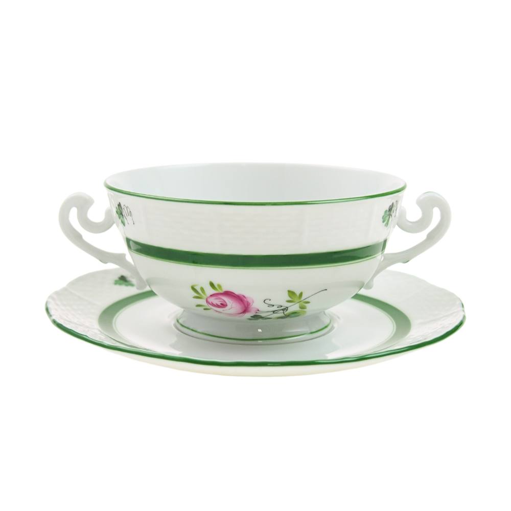 ヘレンド (HEREND) VRH ウィーンのバラ スープ カップ&ソーサー 744（フタなし）