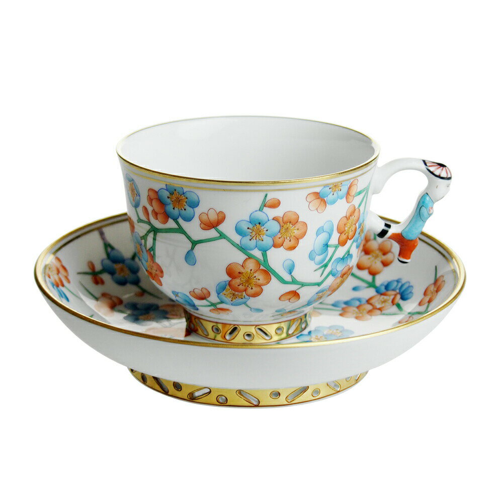 ヘレンドシノワズリPFC白地紅梅テ...