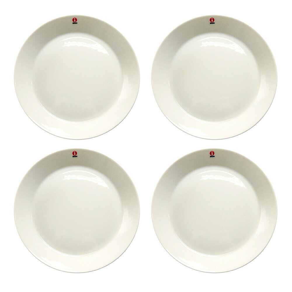 乐天商城 - イッタラ (iittala) ティーマ プレート 21cm ホワイト 4pcsセット【箱に多少の擦れあり・ギフト包装不可】