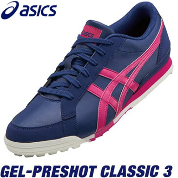 asics(アシックス) GEL-PRESHOT CLASSIC 3 1113A009 ユニセックス ゴルフシューズ インディゴブルー/ピンクレイブ =