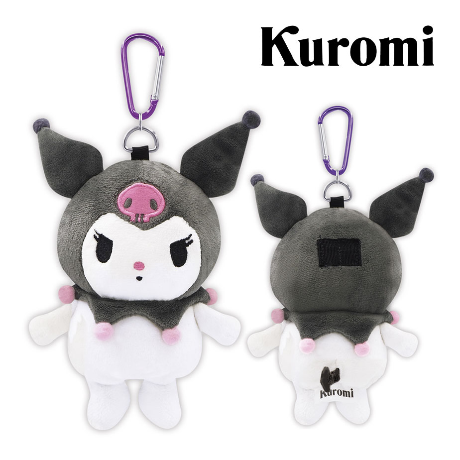 　クロミ ボールポーチ KUBP001 自称マイメロディのライバル！！ 黒いずきんとピンクのどくろがチャームポイント。 ●ゴルフボールが2個入れられるクロミのかわいいボールポーチ！ ●さりげないかわいらしさでSNSやインスタでも注目されること間違いなし！！ ●ゴルフがもっと楽しくなりそうな予感！！ ●ティー挿し付き 【商品仕様】 ■サイズ：約H170×W130mm ■素材：ポリエステル ■ボール2個収納可 ※商品画像の色合いは実際の商品と差が生じる場合がございます 対象年齢　15歳以上