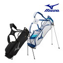 ミズノ Tour Slim Stand キャディバッグ メンズ ホワイト×ブルー ブラック 7.0型 47インチ対応 2.0kg 4分割 5LJC2226 ゴル...