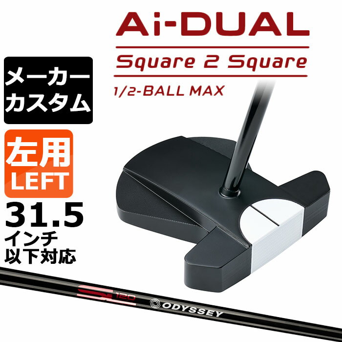Rakuten - メーカーカスタムクラブ オデッセイ Ai-DUAL Square 2 Square スクエア 2 スクエア パター ハーフボールマックス 左用 STROKE LAB 120 BLACK スチールシャフト 日本正規品 2026 1/2-BALL MAX [31.5インチ以下対応]