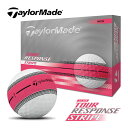 【即納可能】テーラーメイド 2025 ツアーレスポンス ストライプ ネオンピンク ゴルフ ボール 1ダース(12球) TOUR RESPONSE STRIPE TaylorMade