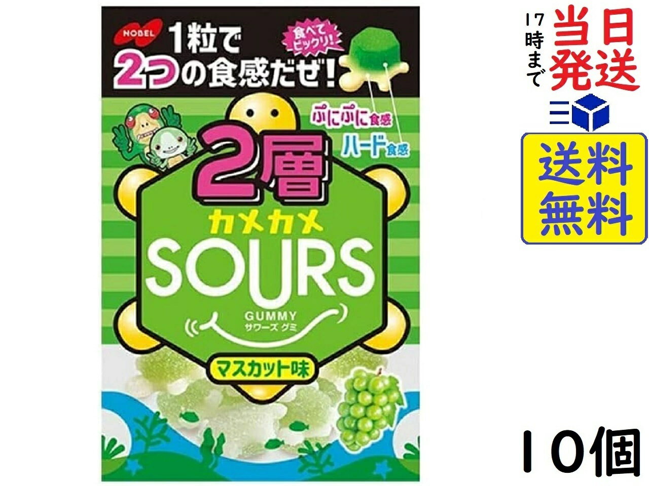 ノーベル 2層カメカメ サワーズ マスカット 45g ×10個賞味期限2025/01