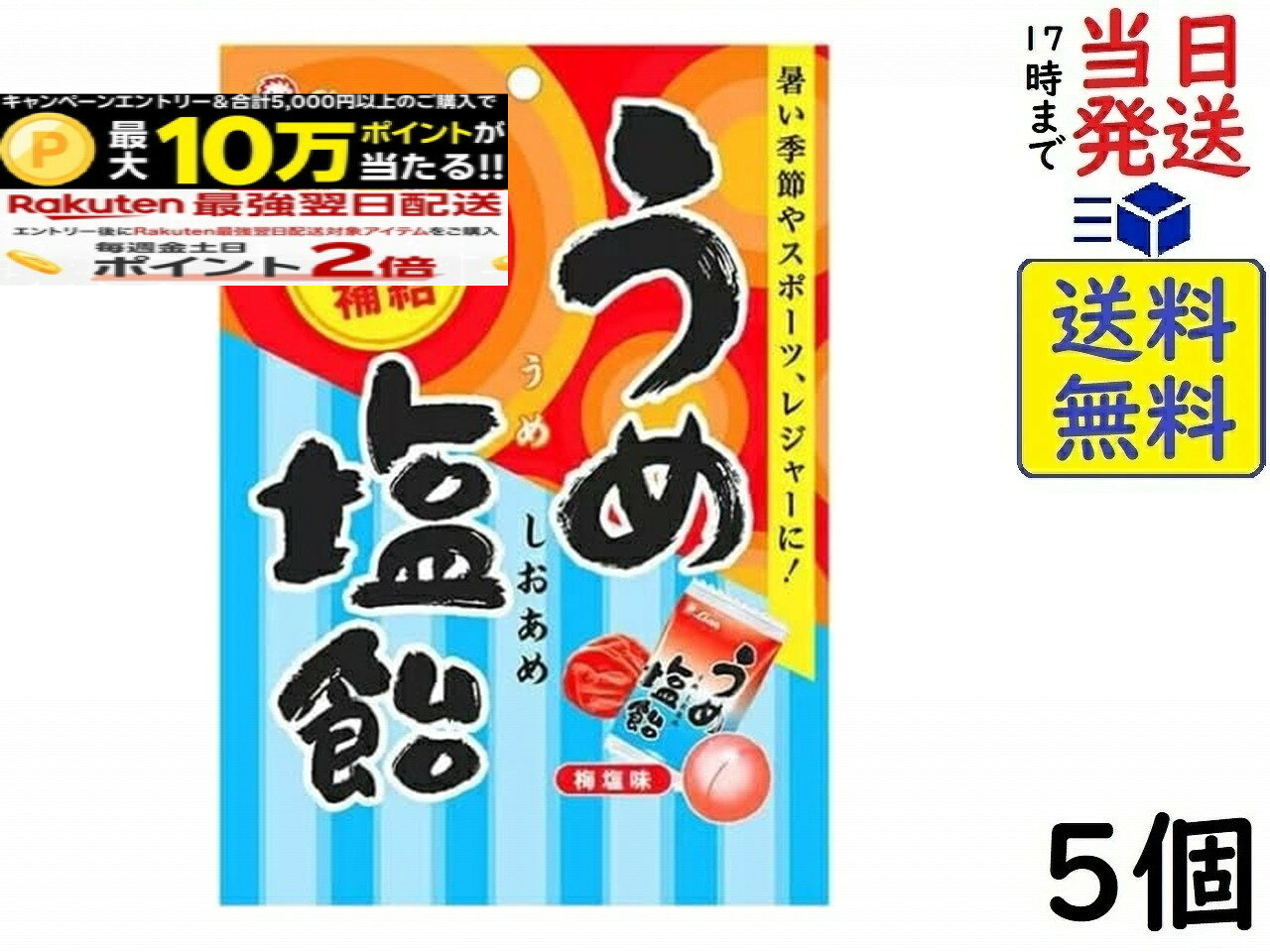 ライオン菓子 うめ塩飴 73g×5個賞味期限2027/03