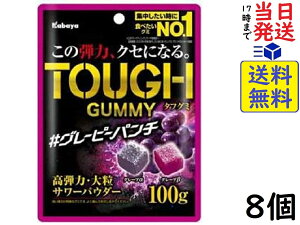 カバヤ食品 タフグミ グレーピーパンチ 100g ×8個　賞味期限2024/08