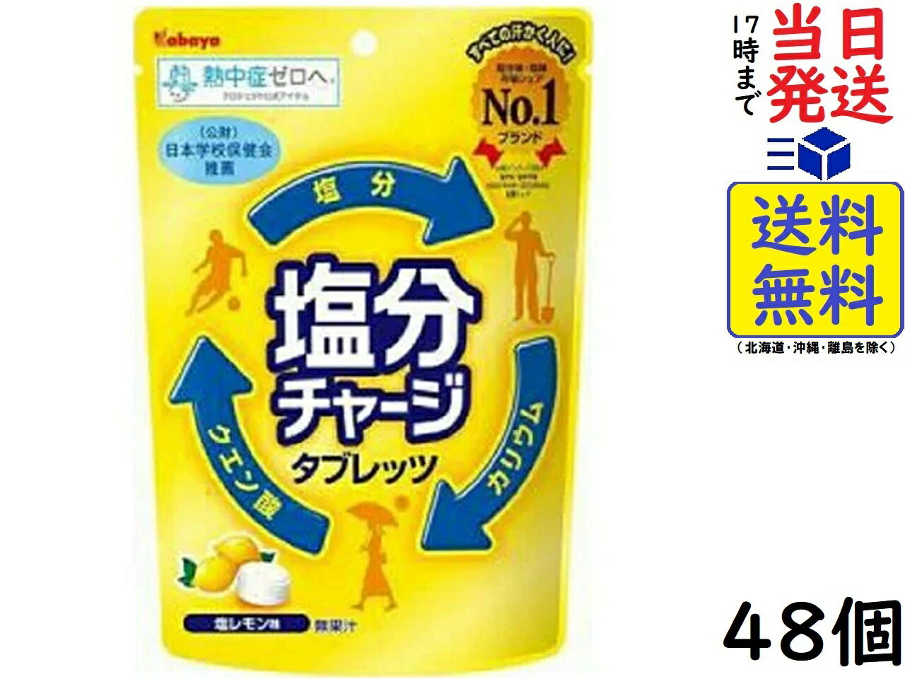 カバヤ食品 塩分チャージタブレッツ 塩レモン 81g ×48個賞味期限2025/12