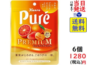 カンロ ピュレグミ プレミアム みかん＆ブラッドオレンジ 54g ×6個賞味期限2022/07