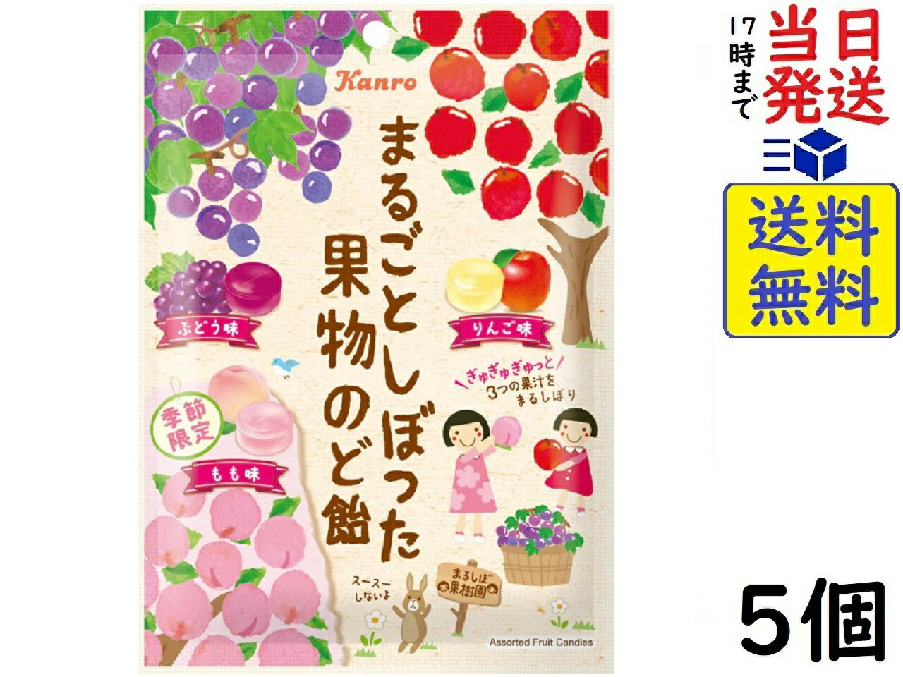 カンロ まるごとしぼった果物のど飴 80g×5個賞味期限2026/03