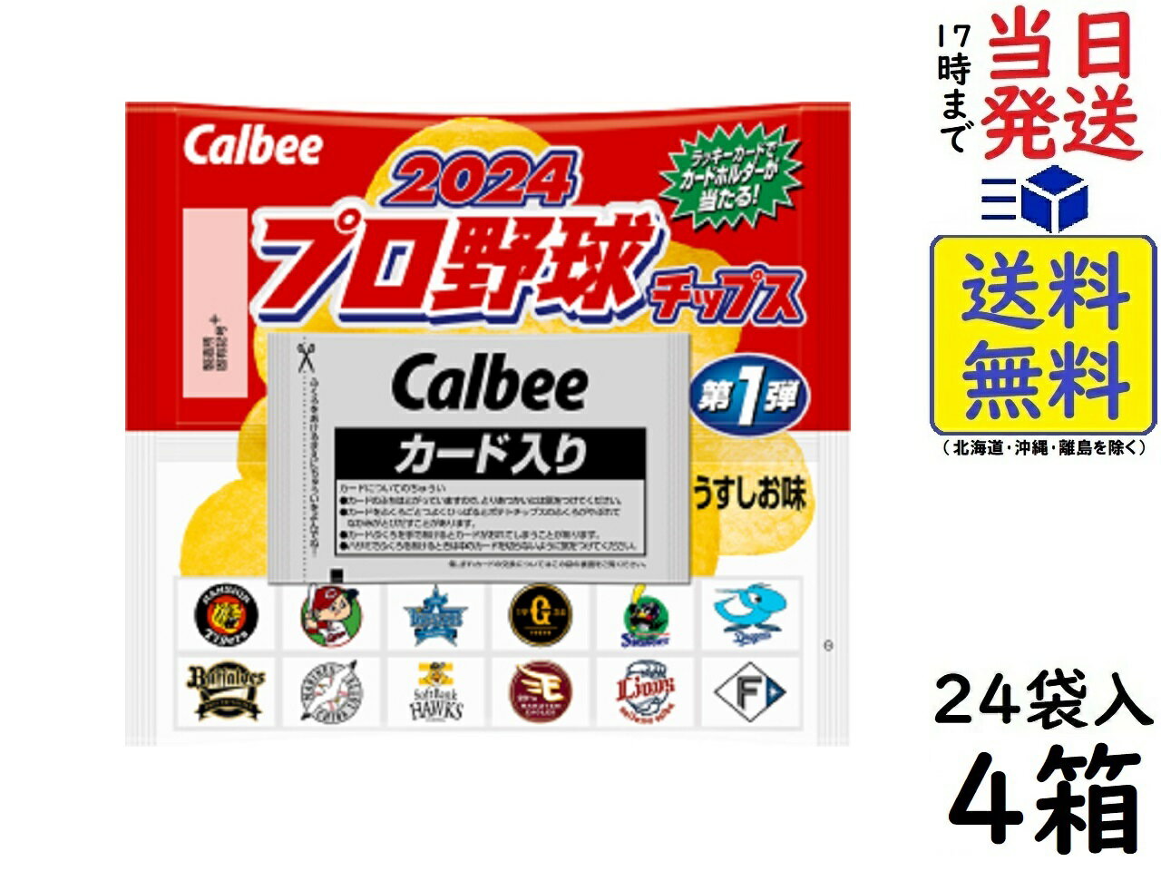 カルビー 2024 プロ野球チップス 第1弾 22g×24個×4箱 賞味期限2024/09 1