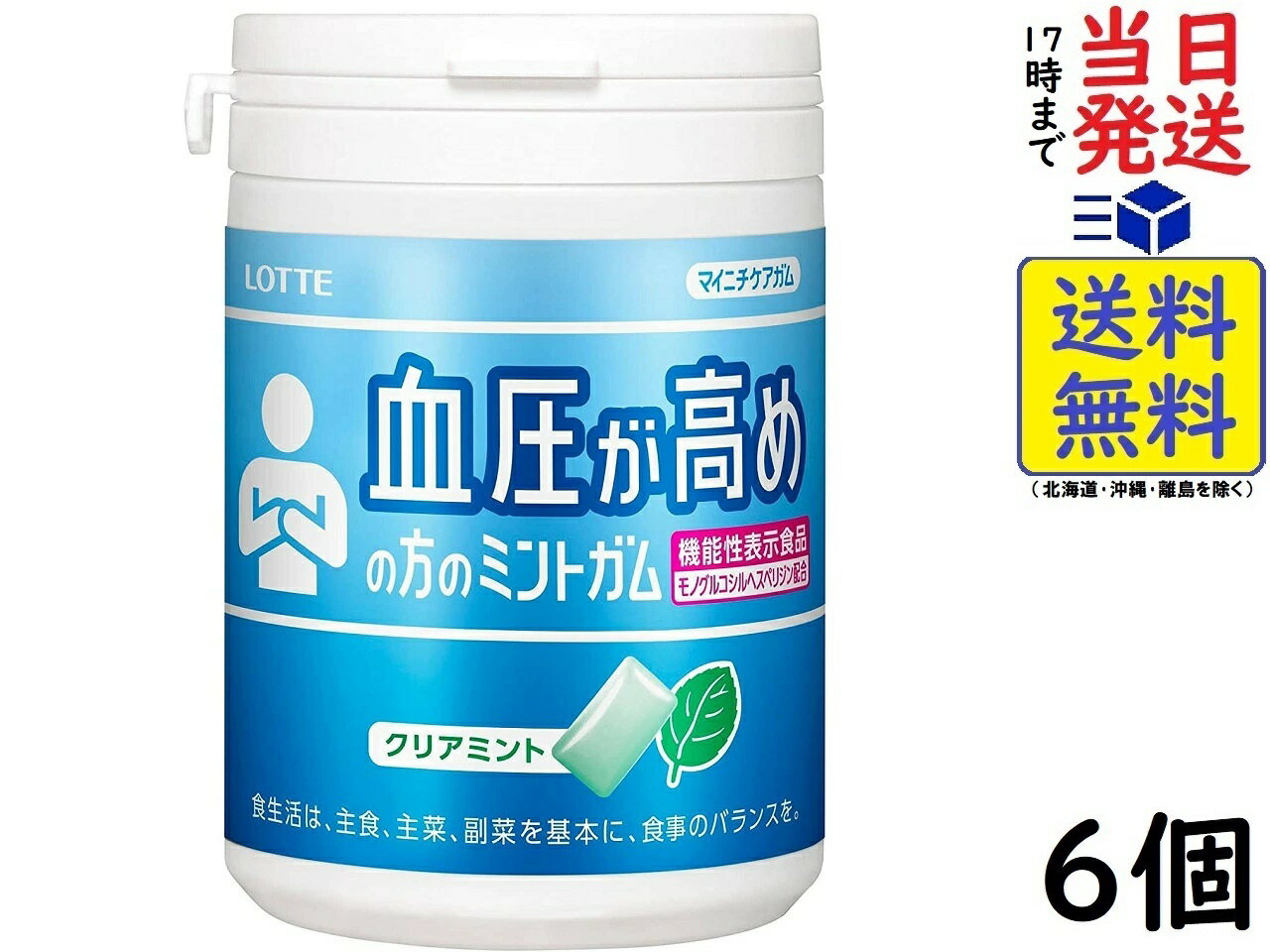 ロッテ マイニチケアガム (血圧が高めの方のミントガム) スリムボトル 125g ×6個賞味期限2025/03 1