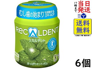 モンデリーズ リカルデント さっぱりミントガム（粒）ボトルR 140g ×6個賞味期限2024/07