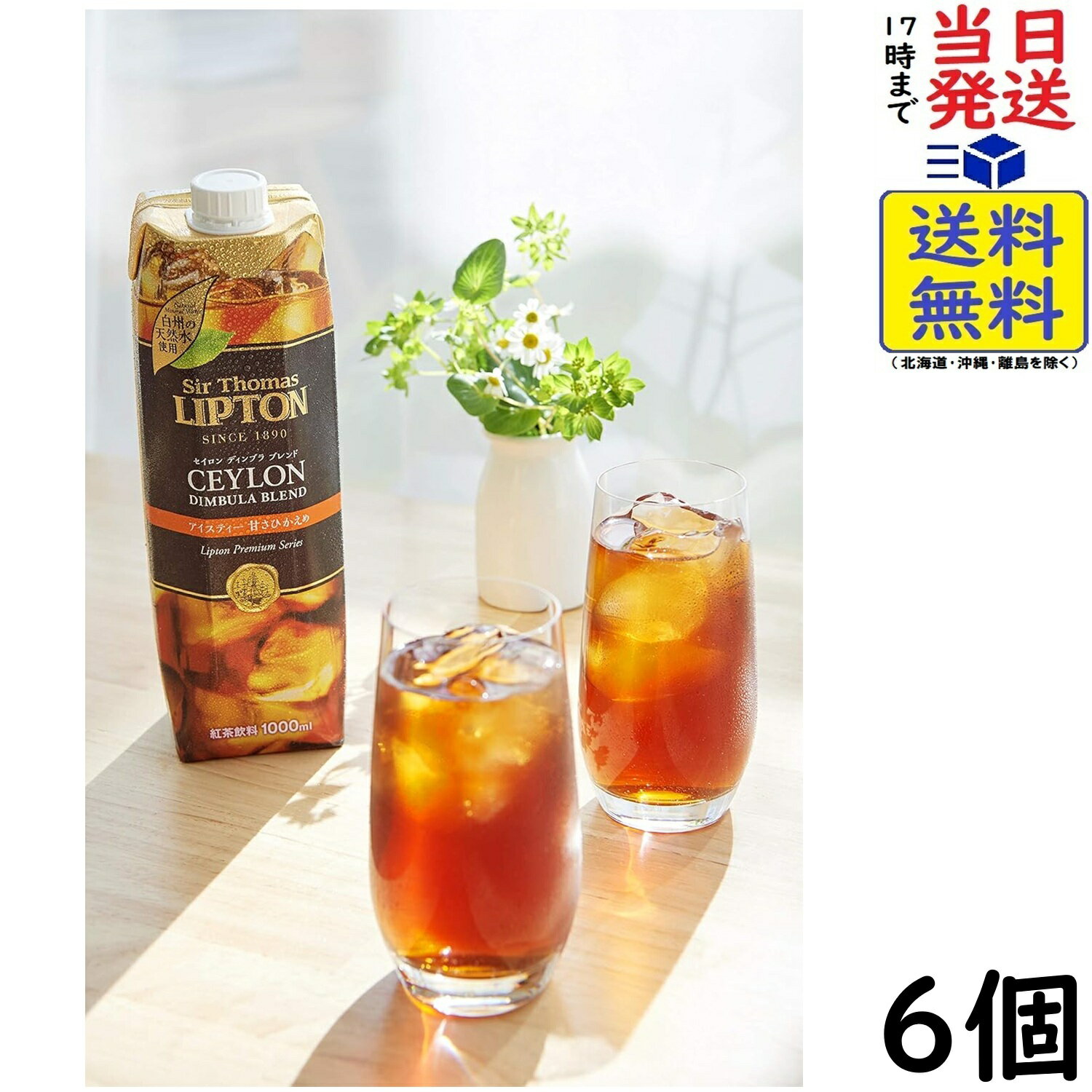 Rakuten - リプトン アイスティー 甘さひかえめ テトラプリズマ 1000ml×6本賞味期限2026/11