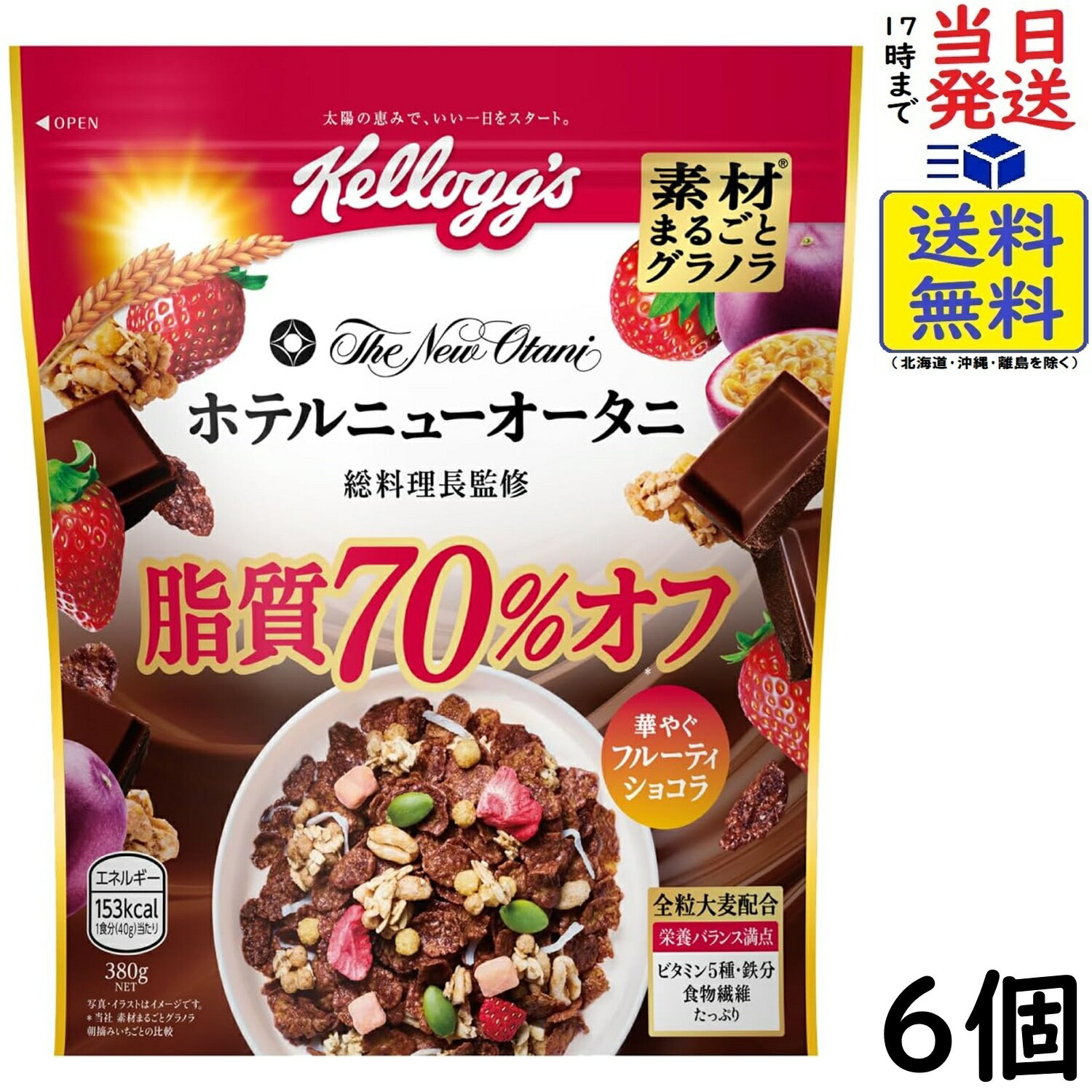 ケロッグ 素材まるごとグラノラ 脂質70%オフ 華やぐフルーティショコラ 380g×6個賞味期限2027/03