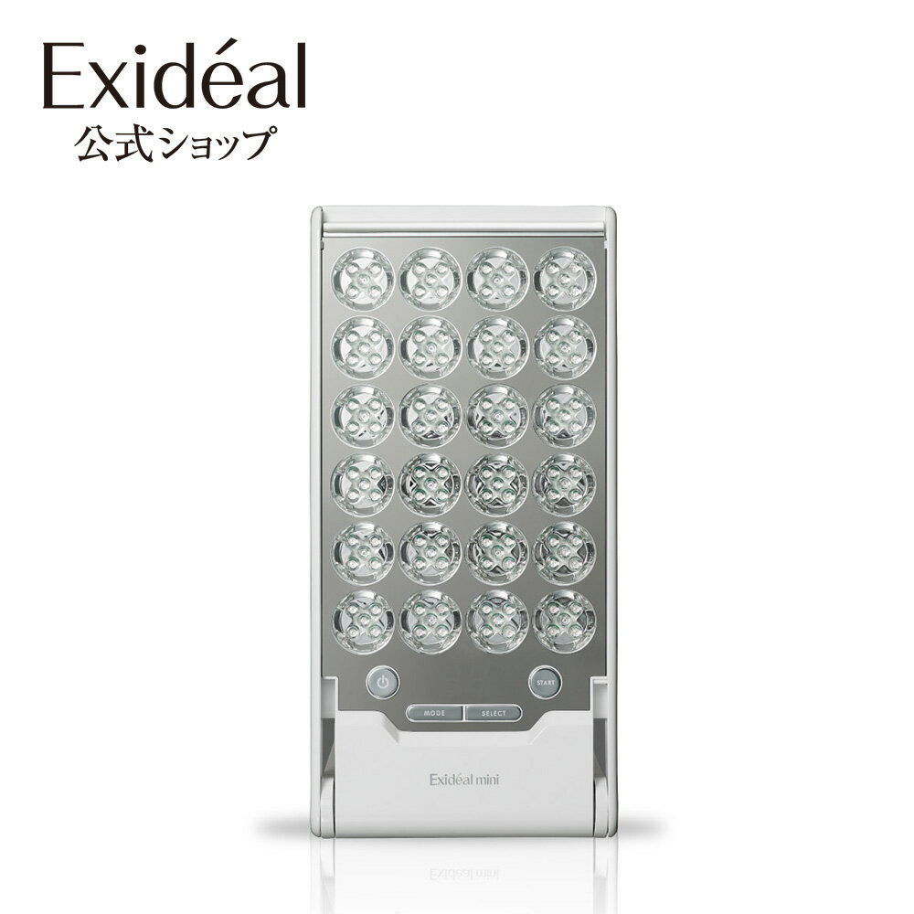 商品名 Exideal miniエクスイディアルミニ 特長 エクスイディアルと同様の高輝度・高出力の4波長LEDを120個使用。 （4波長LEDは、赤色LED・青色LED・黄色LED・近赤外線を使用しています。※近赤外線は無色透明ですので目には見えません。LED球が切れているのではありません。） 4波長LEDを効果的に組み合わせた独自のフォトプログラムにより、 1.キメ・ハリ、2.思春期肌、3.乾燥肌、そして新しく4.頭皮ケアサポートを加えた4モードの目的別ケアトリートメントを可能にしました。 コンパクトサイズで持ち運びやすく、様々な場所で気軽に使用することができます。 （海外でも使用可能。※100-240V対応の国） 梱包 ・エクスイディアルミニ本体 / 1台 ・専用ACアダプター / 1個 仕様 ・品番：EX-120 JAN：4571263750095 ・電源方式：付属　専用アダプター使用 ・定格入力（電源）：DC12V　1A ・定格消費電力：7W ・待機消費電力：0.6W以下 ・LEDドライブ出力：5.7W ・重量：459g ・製品寸法：ヨコ118mm×タテ244.7mm×高さ23.2mm ・適正温度：使用温度範囲/－5℃～＋40℃ 　　　　　　保管温度範囲/－5℃～＋45℃ ・100-240V対応 ・生産国：中国 注意事項 お使いのモニターの発色具合により、実際のものと色が異なる場合がございます。 製造・販売元 株式会社ハスラック TEL:06-6827-0303