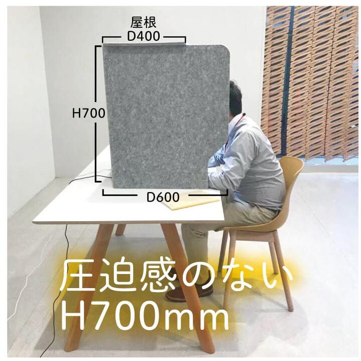 【送料無料】卓上型吸音集中ブーススタンド(ルーフ付き) 幅600用 BSTR-600-GY(ドリックス)★北海道・沖縄・離島送料別途集中スタンド 飛沫ガード デスクトップ フェルメノン 音漏れ軽減 [2]