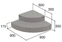 【送料無料】ハウスステップ　Rタイプ900×900×350タイプ（城東テクノ）