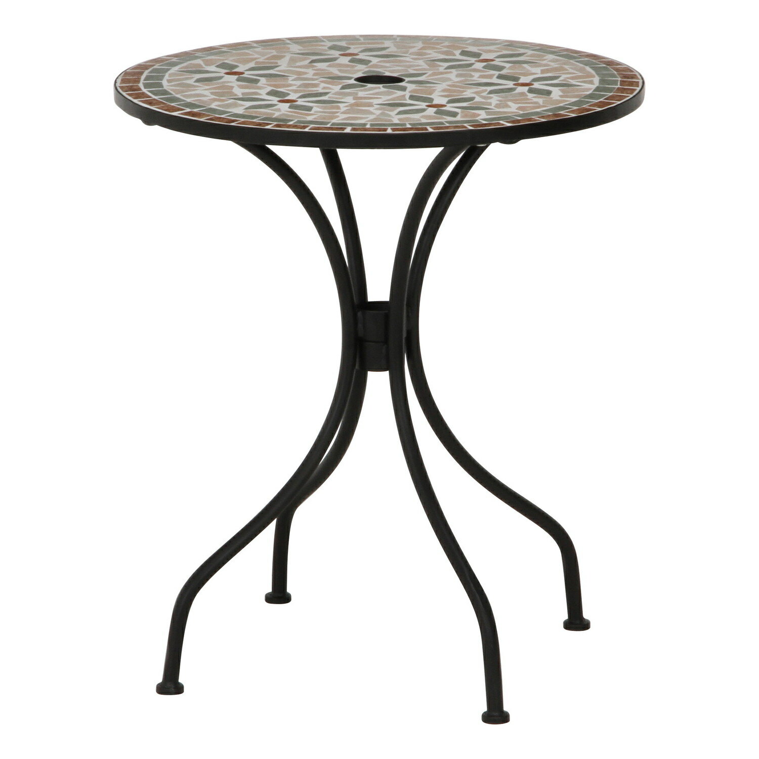 【不二貿易】モザイクテーブル 花柄 US142095《10657》（＊北海道別途送料 ＊沖縄県離島要御見積）ガーデンファニチャー インテリア カフェ 庭 ウッド