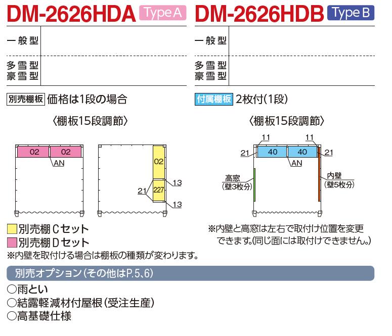 イナバ物置　バイクガレージアルシアフィット　DM-2626HDA　多雪型/豪雪型・タイプ...