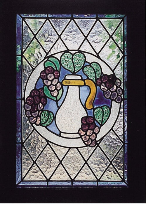ステンドグラス ブドウ（87002）（ジャービス商事）ウォールデコレーション　インテリア　インテリアガラス　ディスプレイ　レトロ　ぶどう　葡萄