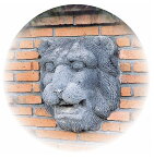 壁泉 ライオン フェイス（28307）（ジャービス商事）エクステリア　ウォーターガーデン　水まわり用品　ガーデン用品　噴水　獅子　自然石
