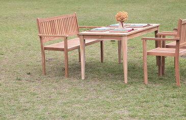 シンプルスタッキングベンチ(36713)(ジャービス商事)ガーデンファニチャー ガーデン家具 ガーデンベンチ ガーデンチェア 椅子 イス チーク 木製