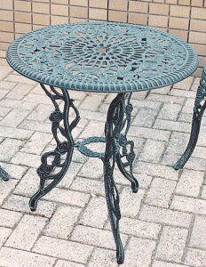 アルミ鋳物テーブル（中）（13044）（ジャービス商事）ガーデンファニチャー　ガーデン家具　ガーデンテーブル　机