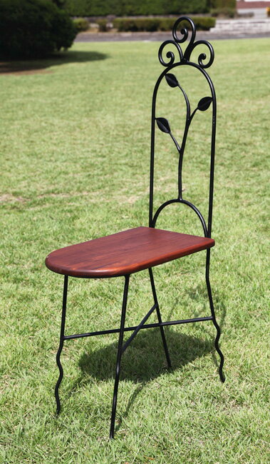 スリムチェアN型（34241）（ジャービス商事）ファニチャー　家具　チェアー　イス　椅子　インテリア　室内向き　チーク　アイアン