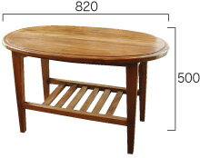 オーバルコーヒーテーブル(35220)(ジャービス商事)ファニチャー 家具 インテリア 室内向き 机 チーク 木製