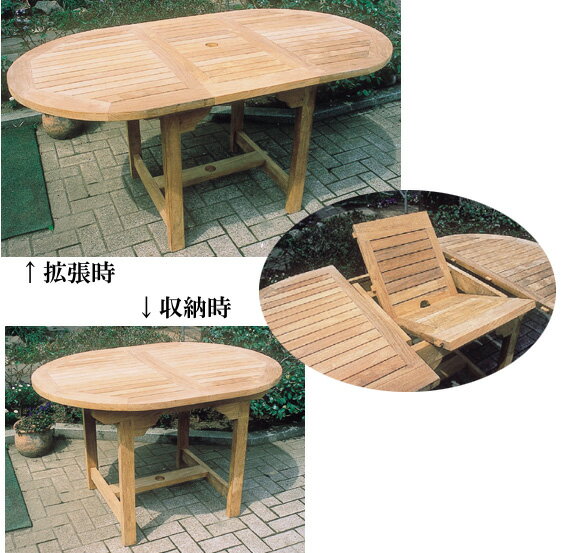 エクステンションテーブル（36337）（ジャービス商事）ガーデンファニチャー　ガーデン家具　ガーデンテーブル　机　チーク　木製