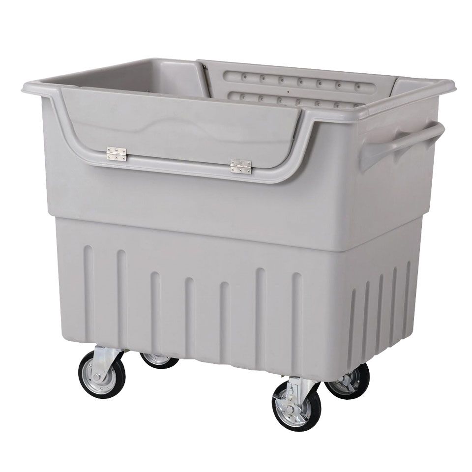 ジャンカート JC440C サイドパネル付 内容量約440L(水溜めは340L)約1070 × 780 × 955mm(ミヅシマ工業)分別屑入 大型カート ゴミ箱 屑カゴ 施設用品 ポリエチレン製 キャスター付き 排水栓・口付 ゴミ保管庫 組立済出荷