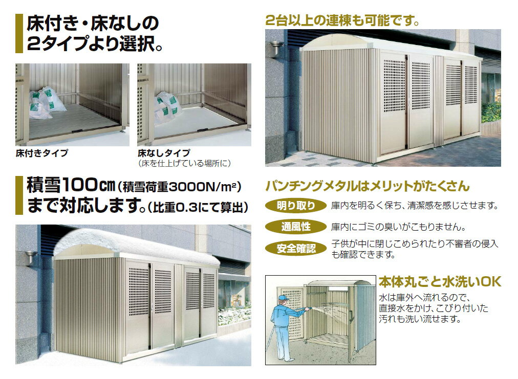 ゴミストッカーPL型　連棟ユニット　LGSPL-HNA2025（四国化成）