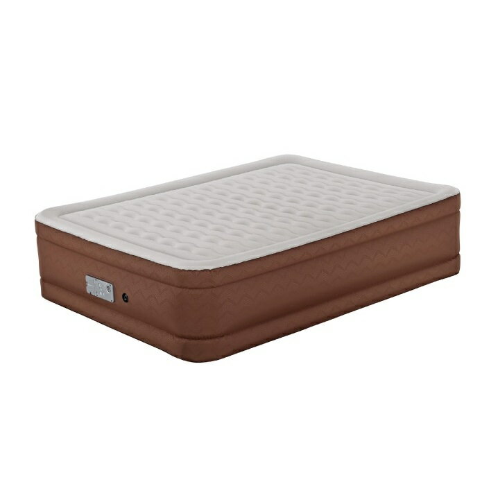Other - 《タカショー》エアマット　2.03m×1.52m×51cm　アイボリー＆ブラウン/A（30883500）送料無料　アウトドア　ベッド　ベット　エア　マット