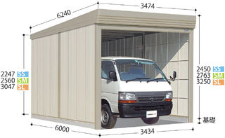 タクボ物置　ガレージ倉庫ベルフォーマ SM-3460（一般型・標準屋根）独立型