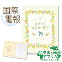 国際電報 お祝い・一般 プレミアムカード 「BEST WISHES」 【海外 北中米・南米・アフリカあて専用】 送料無料 海外電報 祝電 おしゃれ 海外挙式 海...