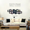 木製 北欧 モダン デザイン フォトフレーム 写真入れ ホワイト ブラック 壁掛け時計 掛け時計(3)