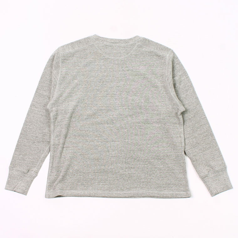 EMPIRE & SONS (エンパイア アンド サンズ) L/S CREW NECK-T HALF CARDIGAN STITCH - HEATHER GRAY ロンT メンズ’