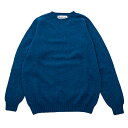 HARLEY OF SCOTLAND (ハーレーオブスコットランド) PURE NEW WOOL SADDLE SHOULDER CREW NECK SWEATER - ATLANTIC SPRAY