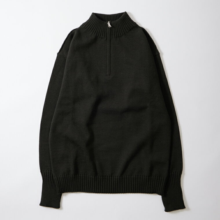 [並行輸入品] ANDERSEN ANDERSEN (アンデルセン アンデルセン) SEAMAN HALF ZIP 7GG - HUNTING GREEN ハーフジップ ニット メンズ