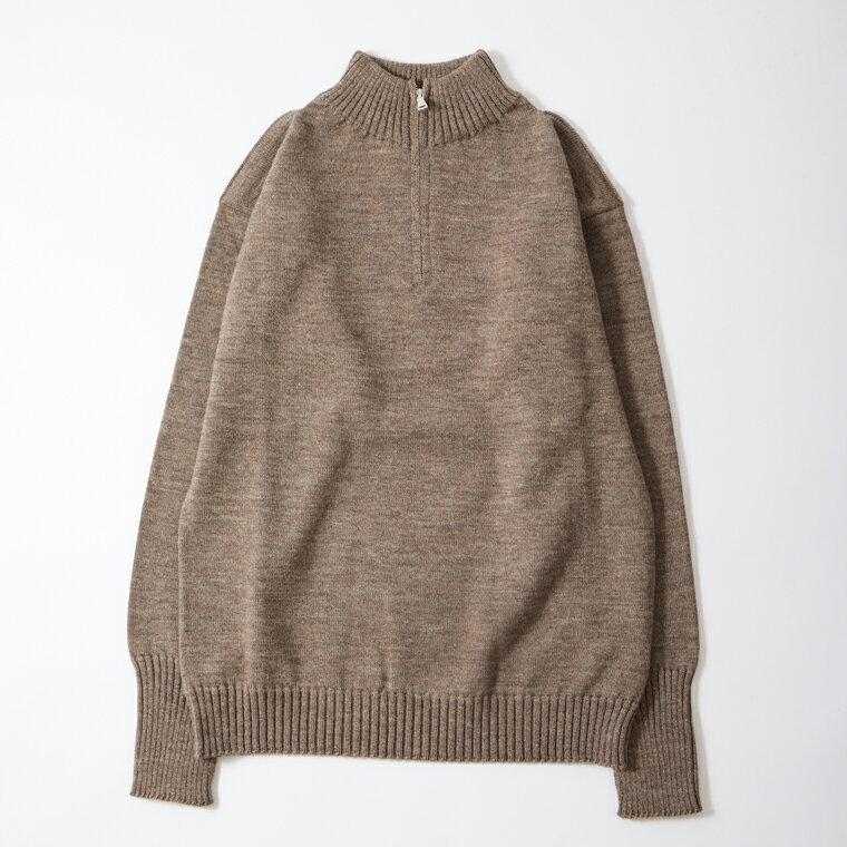 [並行輸入品] ANDERSEN ANDERSEN (アンデルセン アンデルセン) SEAMAN HALF ZIP 7GG - NATURAL TAUPE ハーフジップ ニット メンズ