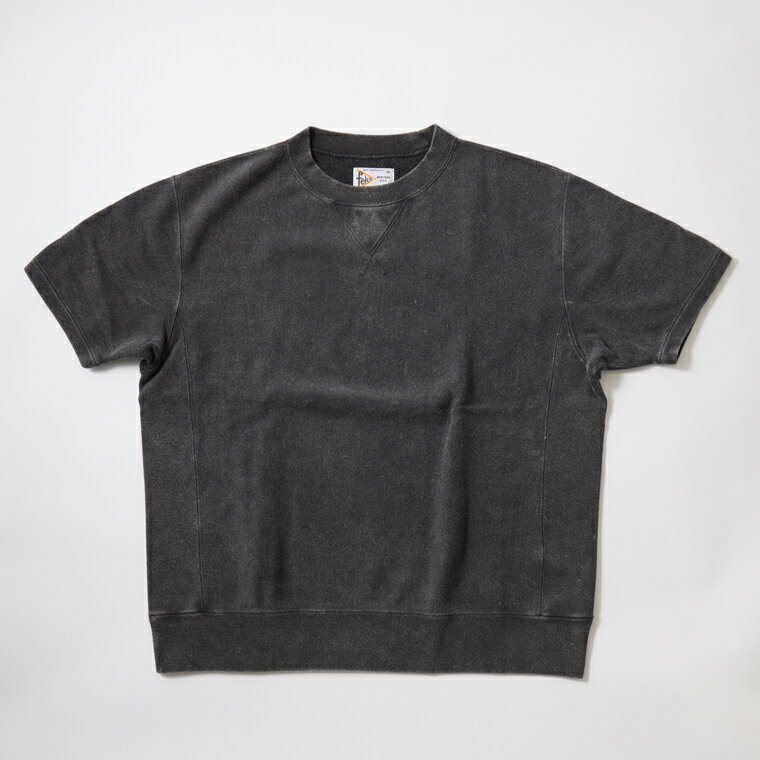 FELCO (フェルコ) 10oz LT WEIGHT FRENCH TERRY S/S INVERSE WEAVE SWEAT CLASSIC FIT - VINTAGE FROST BLACK 半袖 スウェット メンズ