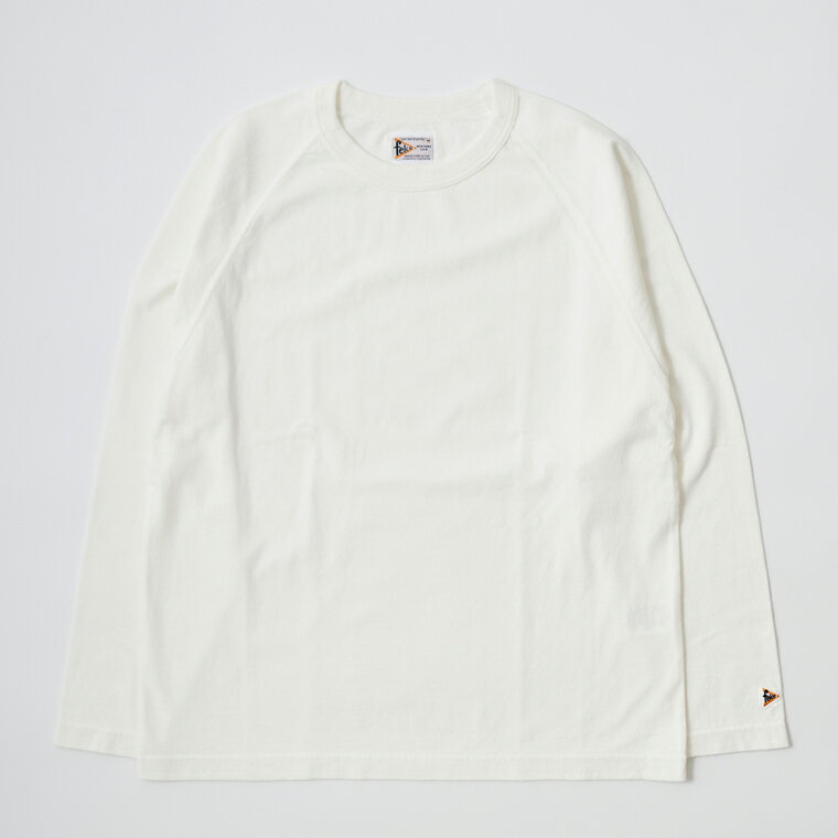 FELCO (フェルコ) L/S RAGLAN BINDER NECK CREW T 7oz 16SINGLE RUFFY JERSEY - WHITE ポケット ロンT ..