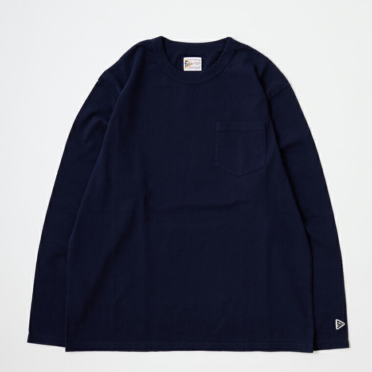 Rakuten - FELCO (フェルコ) L/S BINDER NECK CREW POCKET T 7oz 16SINGLE RUFFY JERSEY - ITALIAN NAVY ロンT メンズ