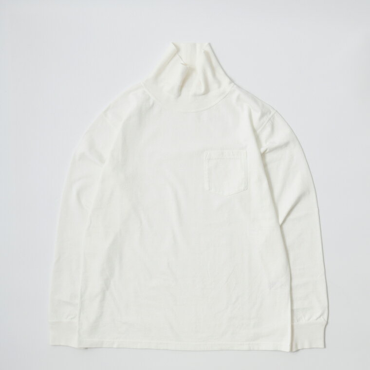 Rakuten - FELCO (フェルコ) L/S TURTLE NECK POCKET T 7oz 16SINGLE RUFFY JERSEY - WHITE タートルネック ロンT メンズ