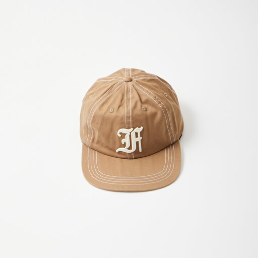 FELCO (フェルコ) NEW SHAPE TWILL STONE WASHED BB CAP W/OLD FONT "F" FELT - 32 DK TAN_NATURAL STITCH_F NATURAL ベースボールキャップ メンズ レディース FELCO (フェルコ) NEW SHAPE TWILL STONE WASHED BB CAP W/OLD FONT "F" FELT - 32 DK TAN_NATURAL STITCH_F NATURAL ベースボールキャップ メンズ レディース