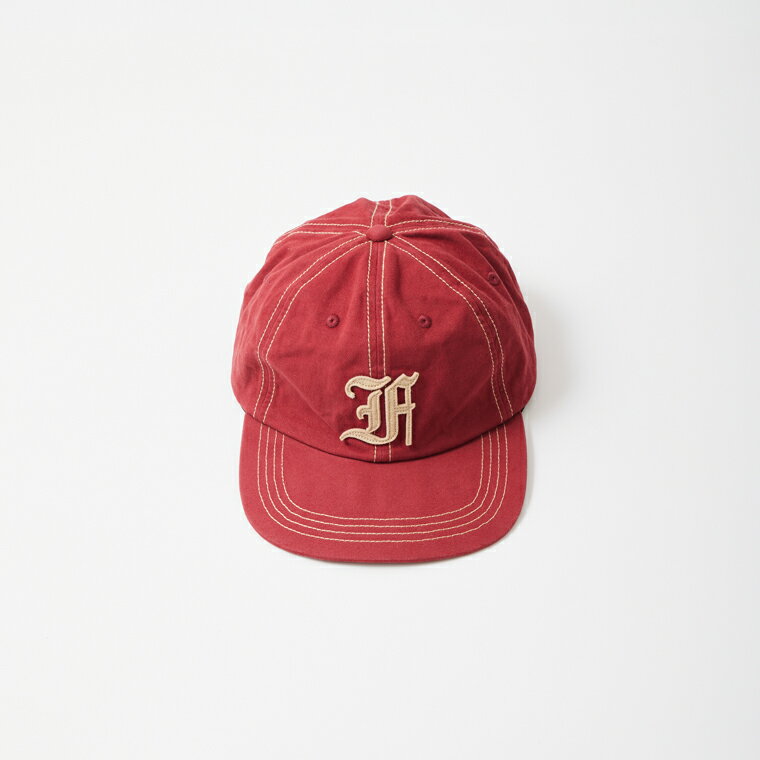 FELCO (フェルコ) NEW SHAPE TWILL STONE WASHED BB CAP W/OLD FONT "F" FELT - BURGUNDY_...