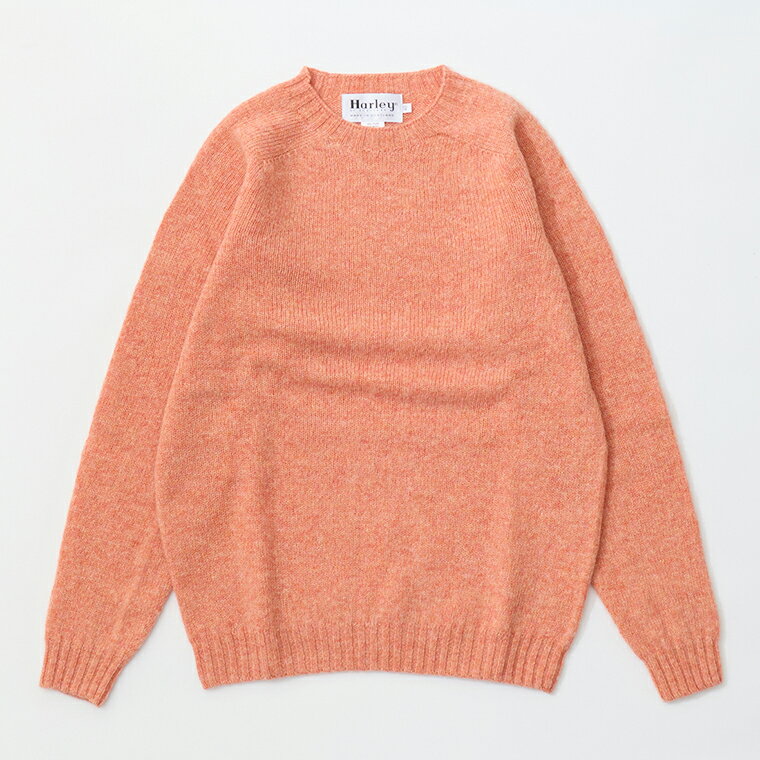 HARLEY OF SCOTLAND (ハーレーオブスコットランド) PURE NEW WOOL SADDLE SHOULDER CREW NECK SWEATER - PARFAIT クルーネック セーター ニット